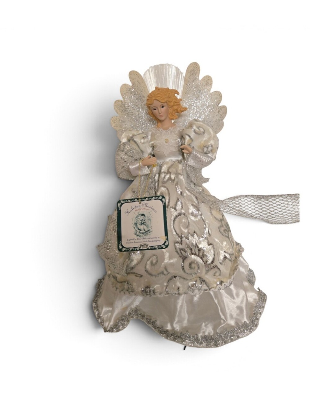 Holiday Illusions Fiber Optic Angel Tree Topper San Francisco Music Box Co.